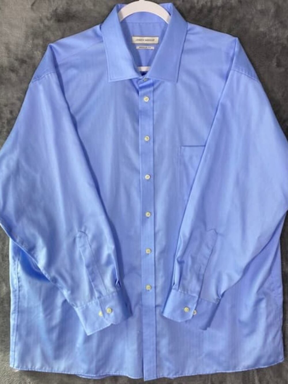 Men's Blue Herringbone Dress Shirt XS